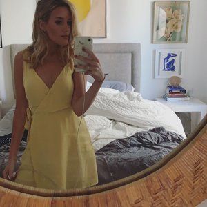 Amuse Society Yellow Wrap Dress